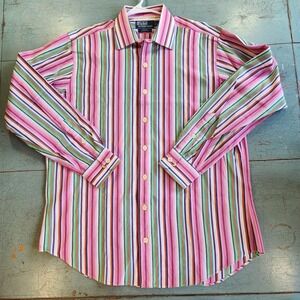 Polo Ralph Lauren Curham Striped Long Sleeve Button Down Classic Fit Mens Size L